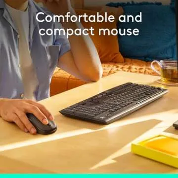 Logitech MK295 Wireless Mouse & Keyboard Combo with SilentTouch Technology, Full Numpad, Advanced Optical Tracking, Lag-Free Wireless, 90% Less Noise - Graphite