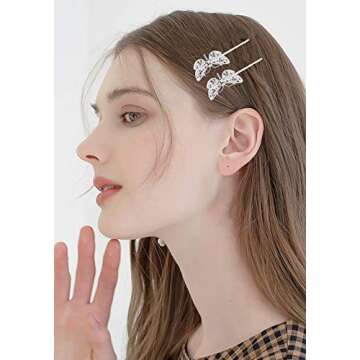 inSowni 30 Pack/15 Pairs Silver Retro Vintage Metal Bobby Pins Hair Clips Barrettes Accessories Leaf Bow Flower Butterfly for Women Girls