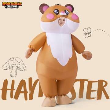 Spooktacular Creations Kids Halloween Inflatable Costumes, Full Body Hamster Blow-up Costume with a ...