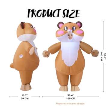 Spooktacular Creations Kids Halloween Inflatable Costumes, Full Body Hamster Blow-up Costume with a pair of Gloves, Cute Hamster Inflatable Suit for Halloween Cosplay Parties