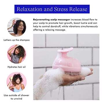 Vanity Planet Groove Scalp Massager (Minty Green) Rejuvenating Handheld Shampoo Brush, 2-Speed Vibrating, Water Resistant