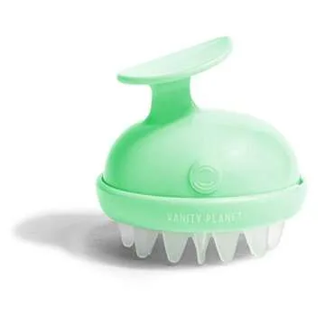 Vanity Planet Groove Scalp Massager (Minty Green) Rejuvenating Handheld Shampoo Brush, 2-Speed Vibrating, Water Resistant