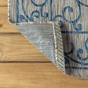 JONATHAN Y SMB106C-3 Charleston Vintage Filigree Textured Weave Indoor/Outdoor Gray/Navy 3 ft. x 5 ft. Area-Rug, Classic,Easy-Cleaning,HighTraffic,LivingRoom,Backyard, Non Shedding