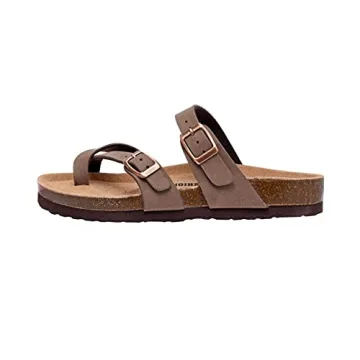 CUSHIONAIRE Women's Comfort Cork Footbed Sandals