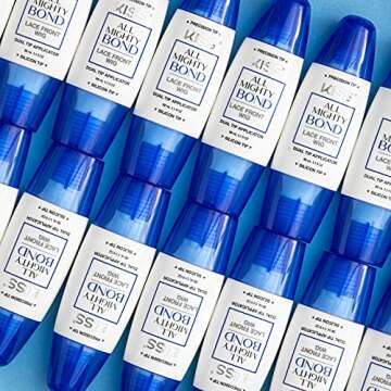 All Mighty Bond Lace Front Wig Glue, Dual Tip Applicator, Instant Drying, Water Resistant, Strong Hold for Wigs, Frontals, Toupees, Safe for Sensitive Skin