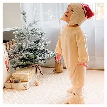 About Baby Shop Geneve Oversized Brushed Jersey Romper - Angel Wing Embroidery - Cozy - 27% Poly/ 67% Rayon/ 6% Span - (Ivory, 2T (2-3Y))