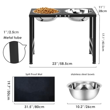ADENGL Elevated Dog Bowl Stand for Large Breeds