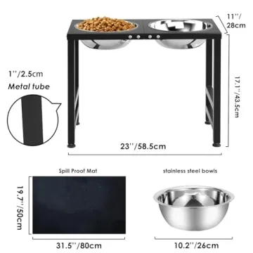 ADENGL Elevated Dog Bowl Stand for Large Breeds