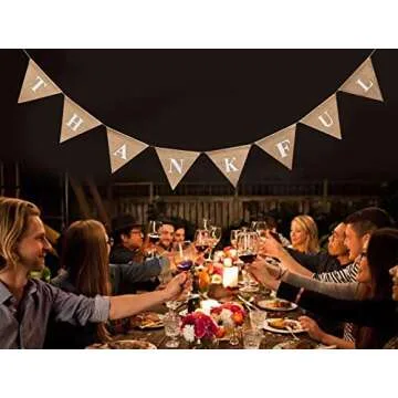 Thankful Banner Ornate Give Thanks Banner Rustic Chic Party Décor Engagement Wedding Bridal Shower Décor-Holiday Bunting-Home and Outdoor Banner-Elegant Grateful Banner