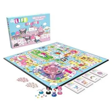 The Game of Life: Hello Kitty and Friends Board Game, Collect Apples and Buy Bows on The Way to The Ultimate Party, Play as Hello Kitty, Kuromi, & More, Officially Licensed Collectible & Merchandise