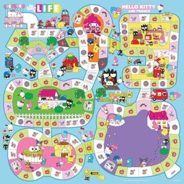 The Game of Life: Hello Kitty and Friends Board Game, Collect Apples and Buy Bows on The Way to The Ultimate Party, Play as Hello Kitty, Kuromi, & More, Officially Licensed Collectible & Merchandise