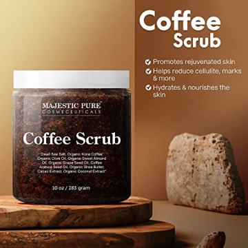 MAJESTIC PURE Coffee Scrub - Natural Exfoliating Body Treatment