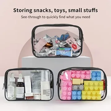 TISRATOK Clear Toiletry Bag Set for Travel Makeup Organizer