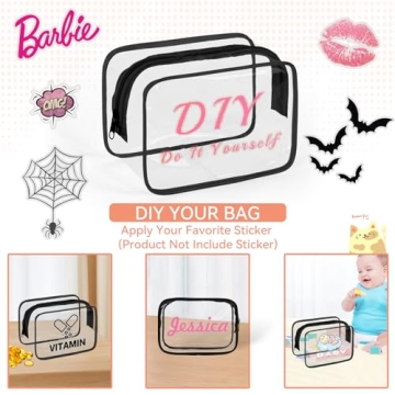 TISRATOK Clear Toiletry Bag Set for Travel Makeup Organizer