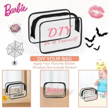 TISRATOK Clear Toiletry Bag Set for Travel Makeup Organizer