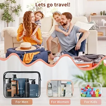 TISRATOK Clear Toiletry Bag Set for Travel Makeup Organizer