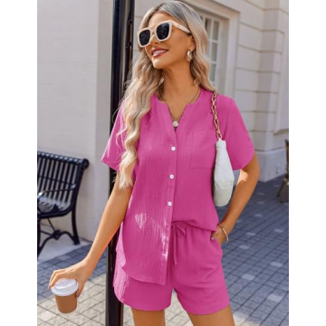 Ekouaer V Neck Lounge Set for Stylish Comfort