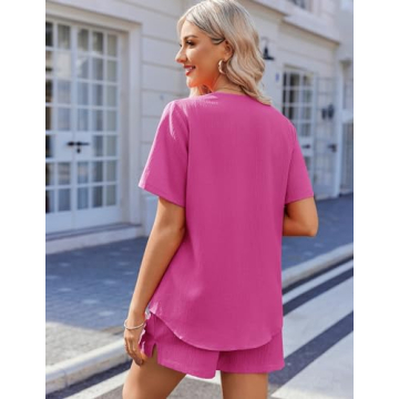 Ekouaer V Neck Lounge Set for Stylish Comfort