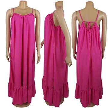 Sexy Spaghetti Strap Maxi Dress - Summer Delight in Pink