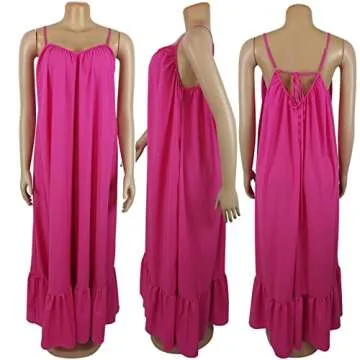 Sexy Spaghetti Strap Maxi Dress - Summer Delight in Pink