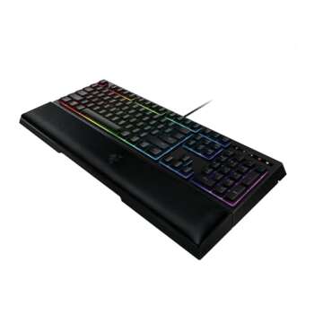 Razer Ornata Chroma Gaming Keyboard: Hybrid Mechanical Key Switches - Customizable Chroma RGB Lighting - Individually Backlit Keys - Detachable Plush Wrist Rest - Programmable Macro Functionality