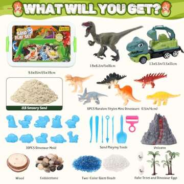 Cleboen Dinosaur Sensory Bin Playset for Kids Age 3-8