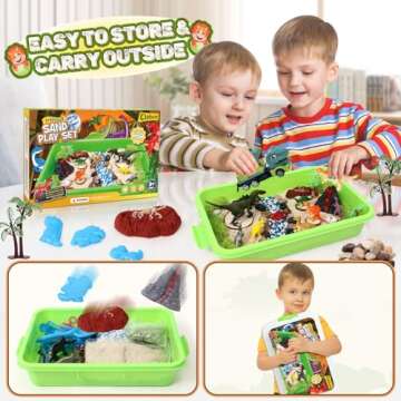 Cleboen Dinosaur Sensory Bin Playset for Kids Age 3-8