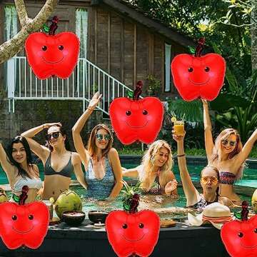 HADCKJA 5Pcs Apple Fruit Balloons Fruit Themed Balloons Apple Foil Balloon Party for Fruit Apple Theme Decoration Fruit Balloons Summer Party Themed Decorations Hawaiian Party