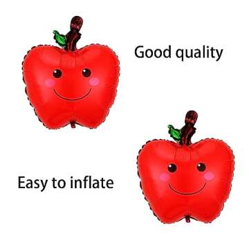 HADCKJA 5Pcs Apple Fruit Balloons Fruit Themed Balloons Apple Foil Balloon Party for Fruit Apple Theme Decoration Fruit Balloons Summer Party Themed Decorations Hawaiian Party