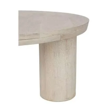 Kosas Home Beau 40x40 Round Mahogany Wood Coffee Table in Sand Brown