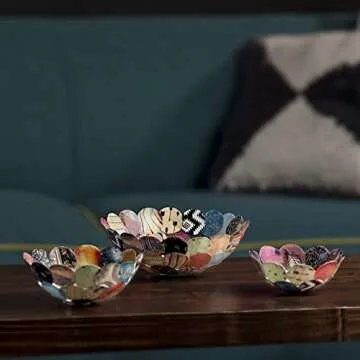 Craft Crush Paper Bowls Craft Kit - Creates 3 DIY Decorative Bowls Easy-to-Make Colorful Bowls for Small Items, Desk Organization - Includes Glue & Foam Applicator - Paper Craft Kit for Ages 13 & up