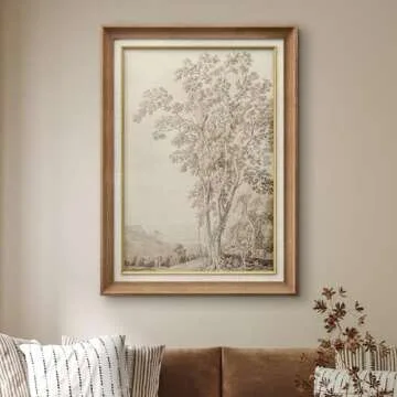 SIGNWIN Premium Frame Art Classic Tree Branches and Foliage Illustrations Fine Art Traditional Iconic for Living Room, Bedroom, Office - 26"x36" Natural