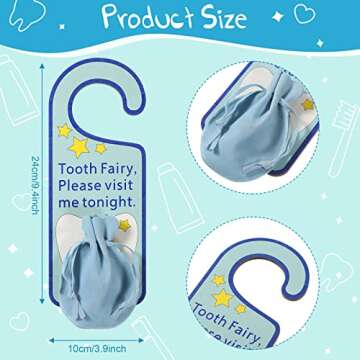 Qunclay Tooth Fairy Tooth Holder Tooth Fairy Door Hanger Bag Tooth Fairy Baby Teeth Keepsake Contain...