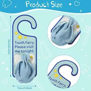 Qunclay Tooth Fairy Tooth Holder Tooth Fairy Door Hanger Bag Tooth Fairy Baby Teeth Keepsake Contain...