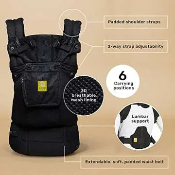 LÍLLÉbaby Complete Airflow 6-in-1 Baby Carrier for Comfort