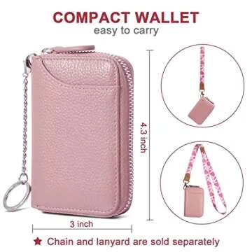 GADIEMKENSD Compact RFID Leather Wallet for Women