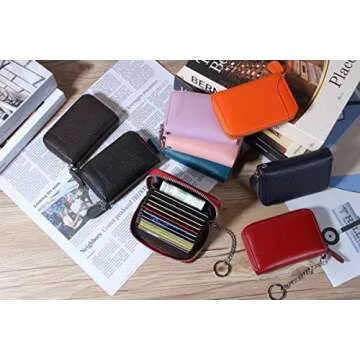 GADIEMKENSD Compact RFID Leather Wallet for Women