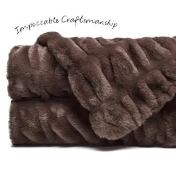 Chanasya Premium Ruched Faux Fur Throw Blanket - Luxurious Design