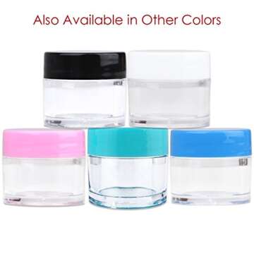 Beauticom High-Graded 7 Grams/7 ML (Quantity: 12 Packs) Thick Wall Crystal Clear Plastic Leak-Proof Jars Container with White Lids for Cosmetic, Lip Balm, Lip Gloss, Creams, Lotions, Liquids