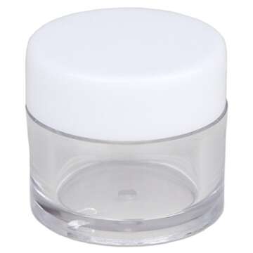 Beauticom High-Graded 7 Grams/7 ML (Quantity: 12 Packs) Thick Wall Crystal Clear Plastic Leak-Proof Jars Container with White Lids for Cosmetic, Lip Balm, Lip Gloss, Creams, Lotions, Liquids