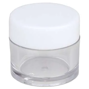 Beauticom High-Graded 7 Grams/7 ML (Quantity: 12 Packs) Thick Wall Crystal Clear Plastic Leak-Proof Jars Container with White Lids for Cosmetic, Lip Balm, Lip Gloss, Creams, Lotions, Liquids
