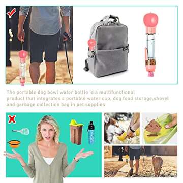 SVTEOKO Dog Water Bottle, Leak Proof Portable Puppy Water Dispenser with Drinking Feeder for Pets Outdoor Walking, Hiking, Travel, Food Grade Plastic, BPA Free