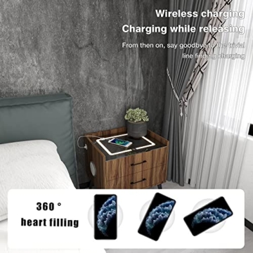 Smart LED Nightstand with Bluetooth Speaker and Charging