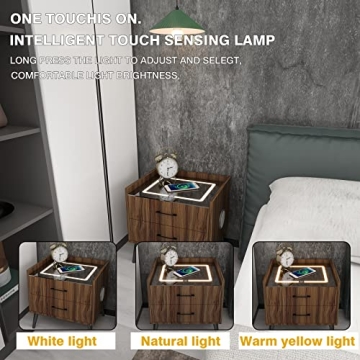 Smart LED Nightstand with Bluetooth Speaker and Charging