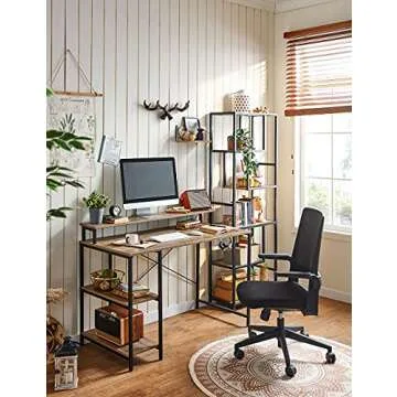 LINSY HOME 47 Inch Computer Desk with Monitor Stand