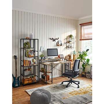 LINSY HOME 47 Inch Computer Desk with Monitor Stand