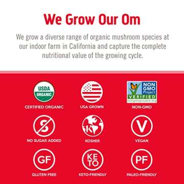 OM MUSHROOM SUPERFOOD Immune Blend Mushroom Powder Superfood Supplement, 7.05 Ounce Pouch, 100 Servings, Mushroom Blend, Reishi & Turkey Tail; Daily Immune Support Supplement