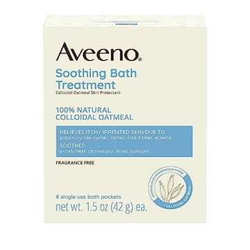 Aveeno Fragrance Free Soothing Bath Treatment for Dry, Itchy Skin, 8 ct.
