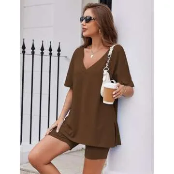 Ekouaer Womens Pajamas 2 Piece Lounge Set for All-Day Comfort