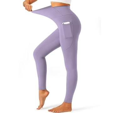 YOYOYOGA Yoga Leggings for Women Buttery Soft Yoga Pants with Pockets Workout High Waisted Compressi...